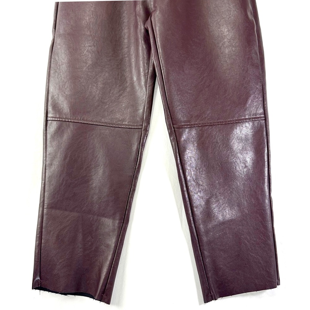 NWT Fashion Clothes & Accessories Faux Leather Cropped Pant Womens S High Waist - Picture 3 of 7
